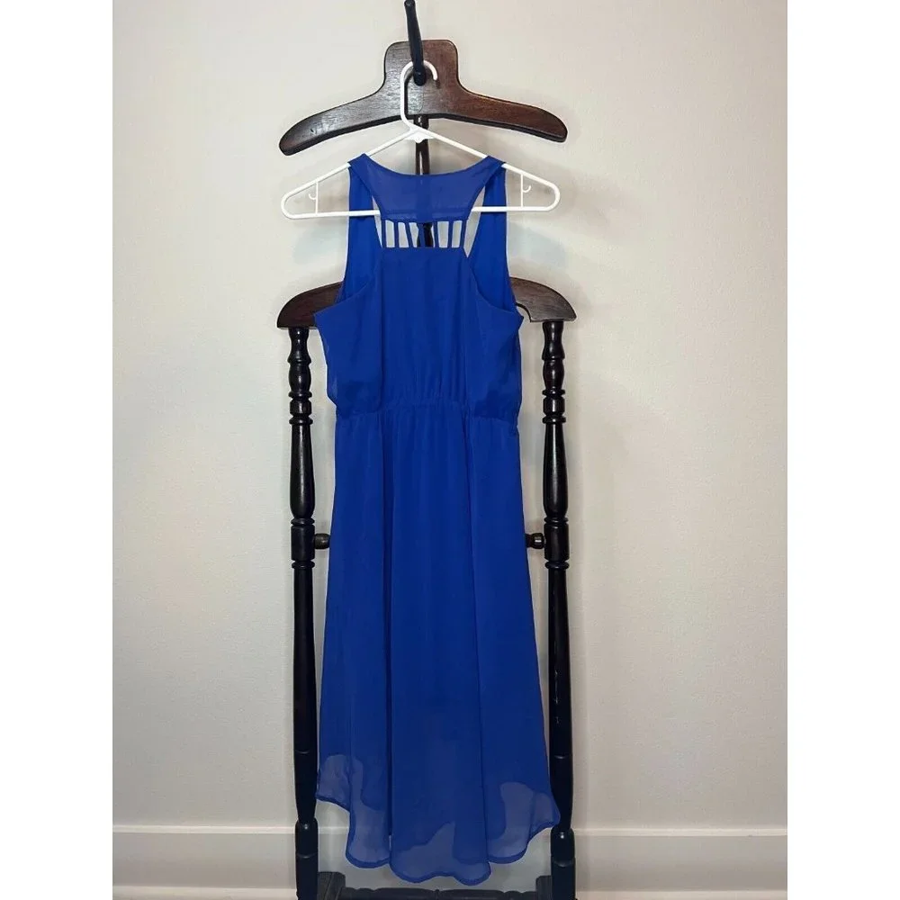 Ya Los Angeles Women's Midi Sleeveless Scoop Neck Truly Cobalt Blue Dress Size S - Picture 6 of 11